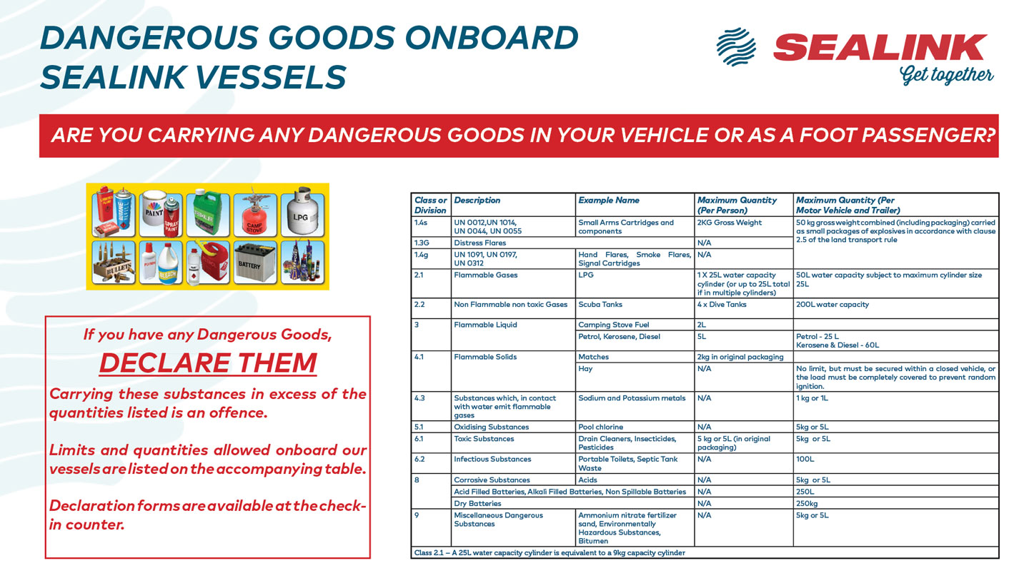 Dangerous Goods Freight SeaLink Logistics SeaLink